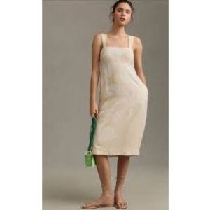 Anthropologie /Pilcro Sleeveless Square-Neck Linen Midi Dress